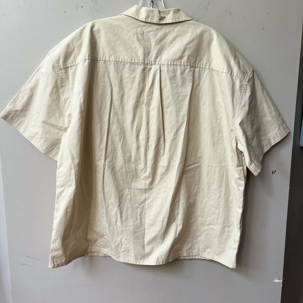 Original Use Short Sleeve Button Down Utility Shirt Mens Large Cream NWT - Picture 3 of 8